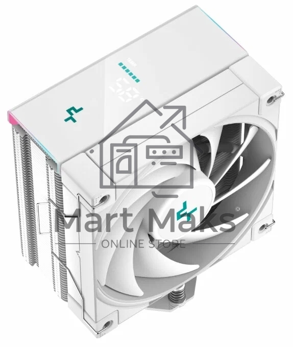 Кулер для процессора DEEPCOOL AG400 DIGITAL WH белый, 120 мм, алюминий/медь, 2100 об/мин, 31.6 дБ, 4 pin, 220 Вт, 152.7 мм