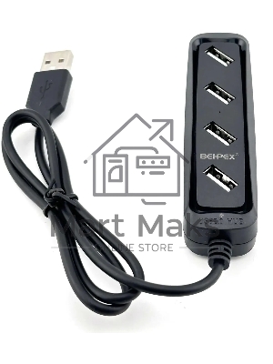 Разветвитель USB 2.0 BPH-1729 4порт. черный