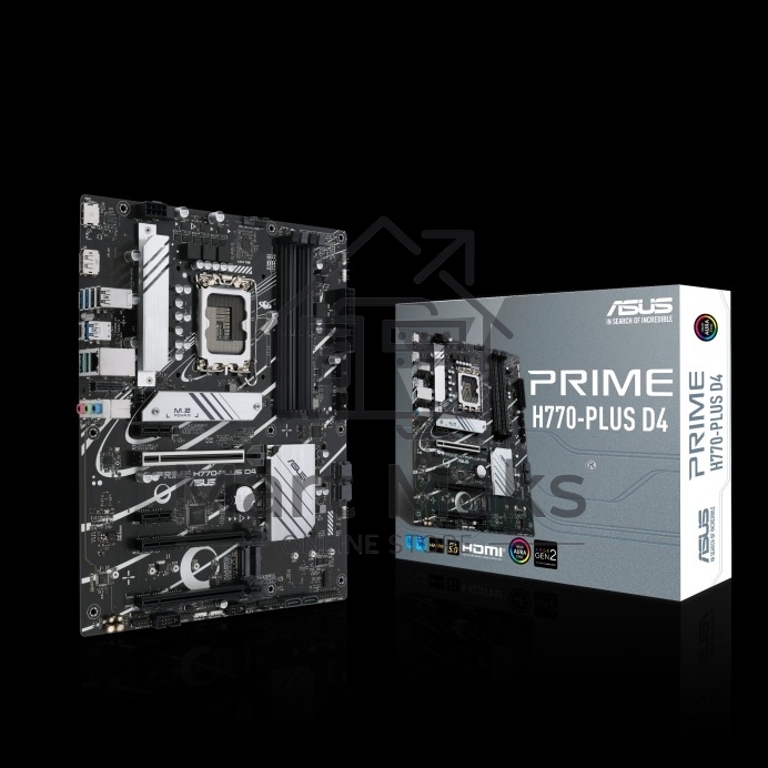 Материнская плата ASUS PRIME H770-PLUS D4, LGA1700, Intel H770, 4xDDR4, 4xSATA, 4xM.2, 1xPCIe 5.0 x16, 2xPCIe 4.0 x16, 2xPCIe x1, 1xDP, 1xHDMI, 1x2.5Gb LAN, 2xUSB-A 10Gbps, 3xUSB-A 5Gbps, 2xUSB-A 2.0, 1xUSB-C 10Gbps, 3x3.5 мм, 7.1, ATX