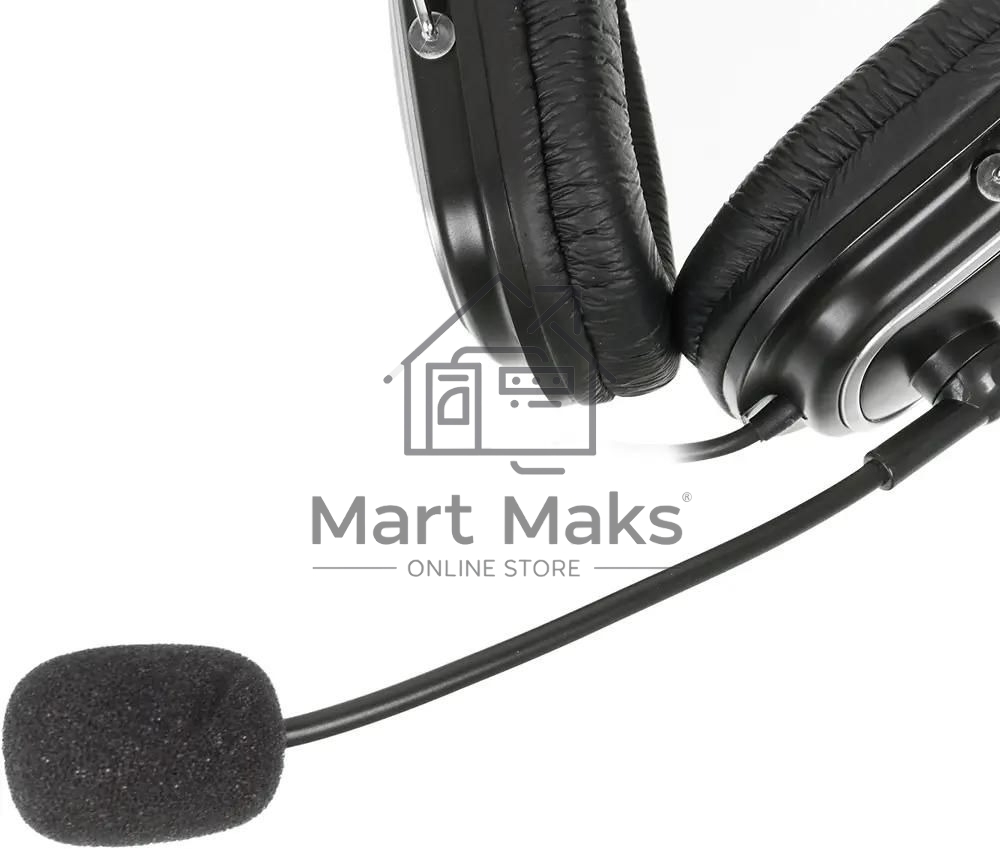 Гарнитура проводная A4Tech HS-50, черный/серебристый