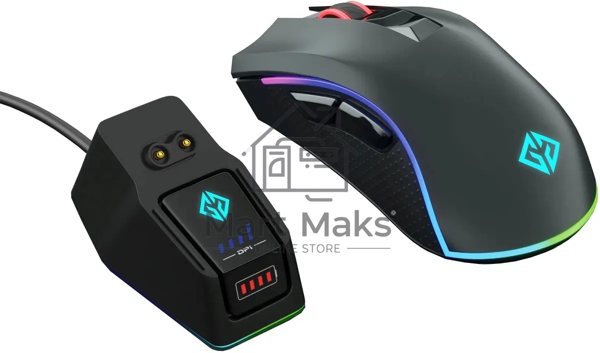 Мышь беспроводная GMNG GG-MS400WO черный, 10000 dpi, радиоканал, USB, кнопки - 7