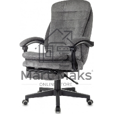 Кресло руководителя Бюрократ T-9950MSG-F Fabric серый Light-19, крестов. пластик, подст. для ног