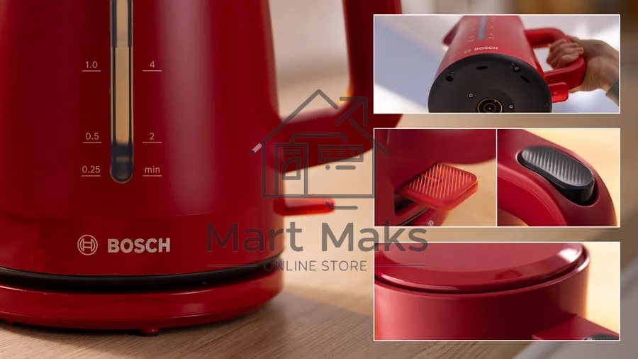Чайник Bosch TWK3M124 1,7 л, темно-красный