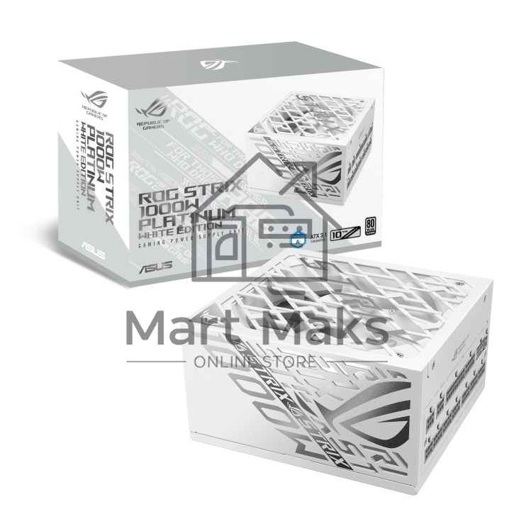 Блок питания ПК ASUS ROG-STRIX-1000P-GAMING-WHITE белый