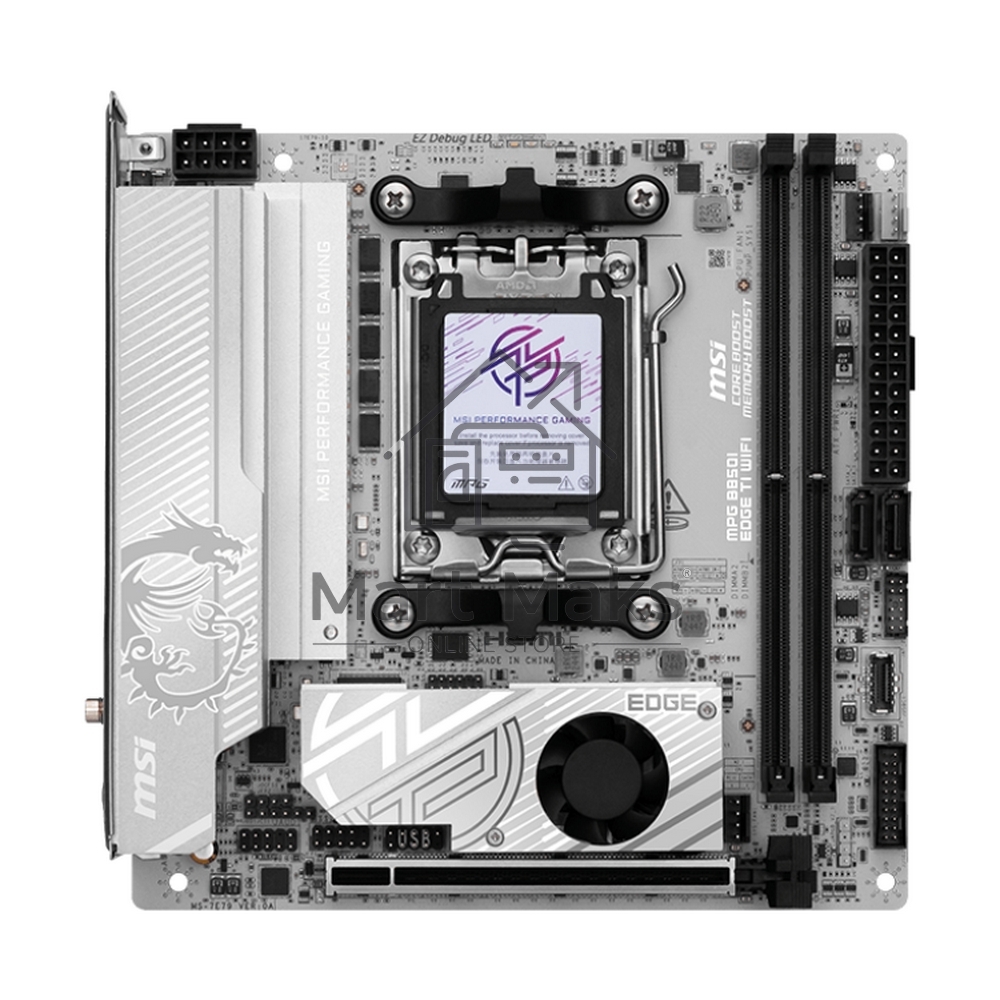 Материнская плата MSI MPG B850I EDGE TI WIFI, AM5, AMD B850, 2xDDR5, 2xSATA, 2xM.2, 1xPCIe 5.0 x16, 1xHDMI, 1x5Gb LAN, Wi-Fi 7, Bluetooth 5.4, 1xUSB-C 20Gbps, 3xUSB-A 10Gbps, 2xUSB-A 5Gbps, 2x3.5 мм, 7.1, Mini-ITX