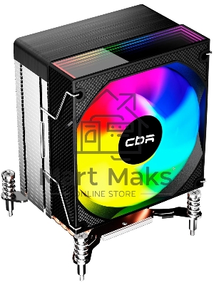 Кулер для процессора CBR CBR-CC-3160-RGB-PWM Al+Cu, 3 heat pipes, Socket 775/1366/1155/1156/1150/1151/1200/1700/AM2/АМ2+/АМ3/AM3+/FM1/FM2/AM4/AM5, TDP 160W, 90mm Fan, 2600RPM, HB, RGB, PWM, 32db
