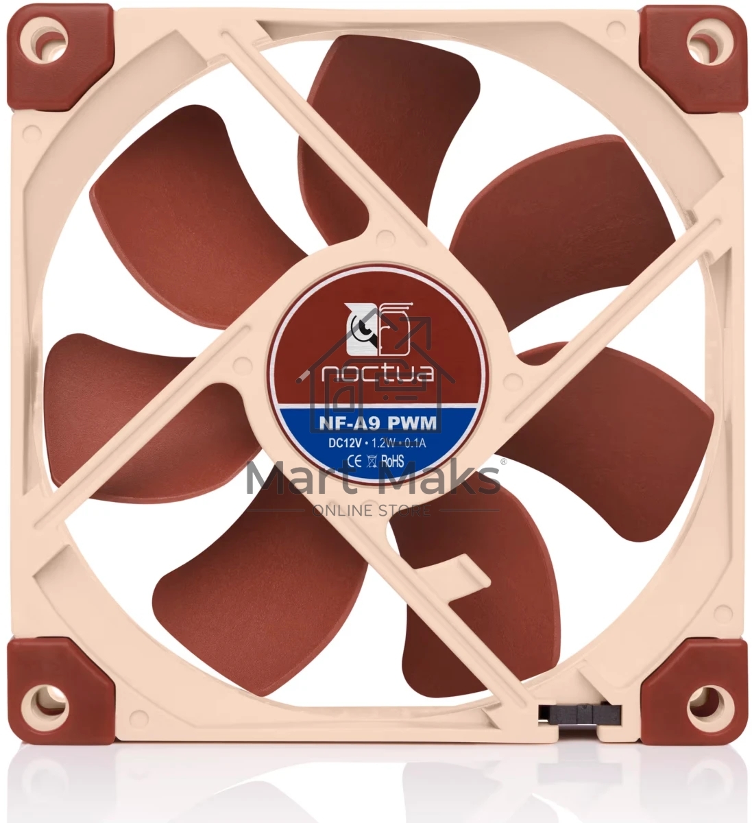 Вентилятор корпусной Noctua NF-A9 PWM, 92 мм, 2000 об/мин, 22.8 дБ, 4 pin PWM, без подсветки