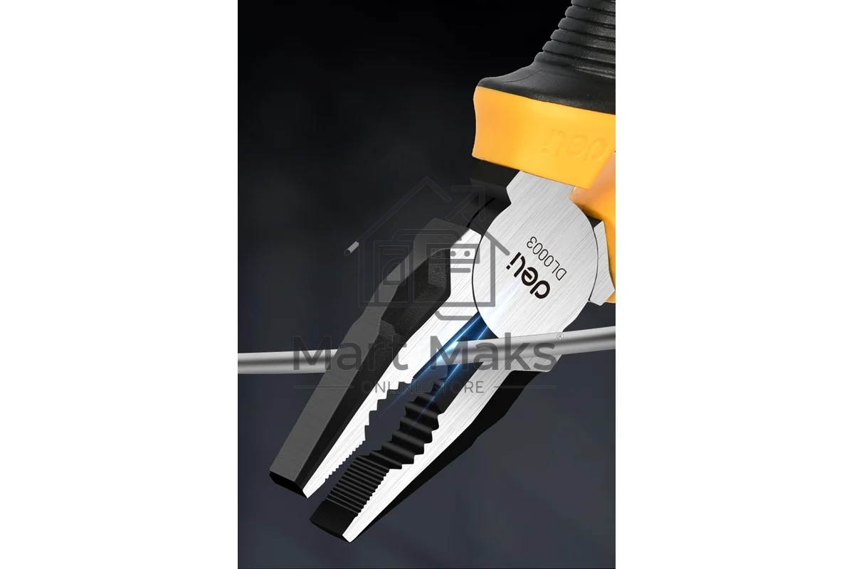 Комбинированные плоскогубцы Deli DL0003 200 мм, двухкомпонентная прорезиненная рукоять