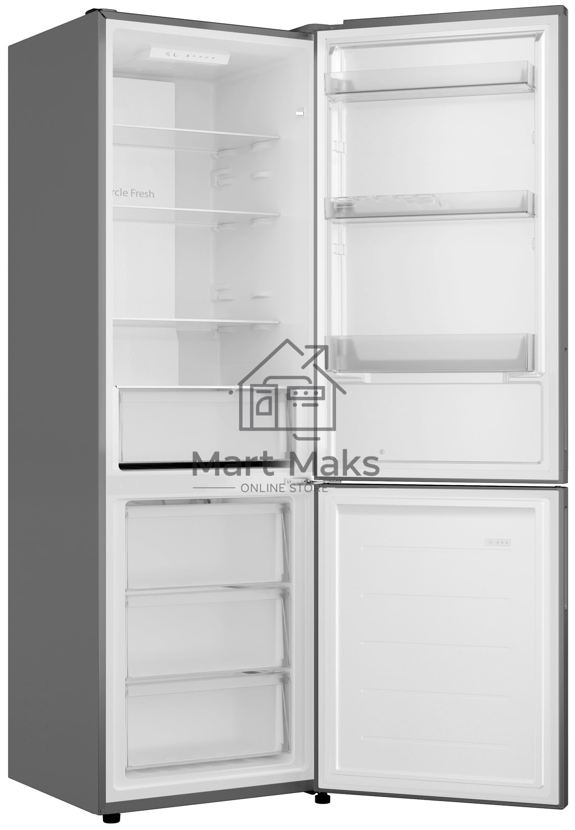 Холодильник Candy CFN6185S серебро двухкамерный 207/91 л морозилка снизу, No Frost