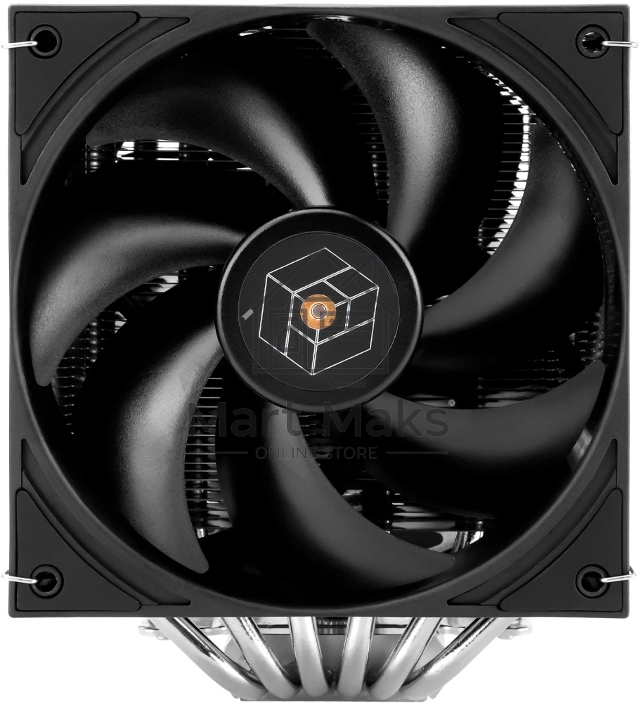 Кулер для процессора Thermalright Royal Pretor 130 (4-pin PWM, 158мм, Ni/Cu, 6x6мм, 1x120+1x130мм, 80.45CFM/81.88CFM, 29.4dBA/28.3dBA, 2150PM/1750RPM, S: 1200, 1700, 1851, 2011, 2066, 115X, AM4, AM5, silver, black)