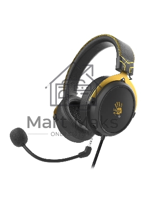 Наушники с микрофоном A4Tech Bloody M590i желтый/серый 1м мониторные USB оголовье