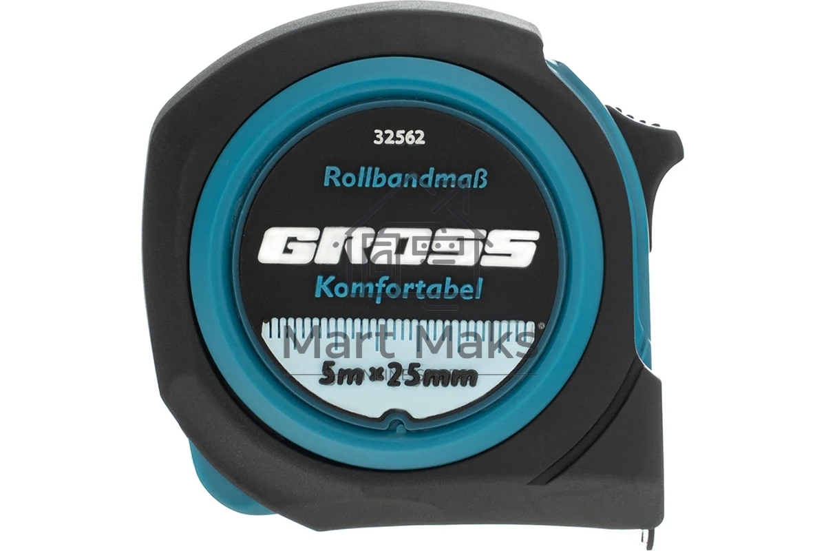 Рулетка Komfortabel, 5 м х 25 мм, обрезиненный корпус Gross