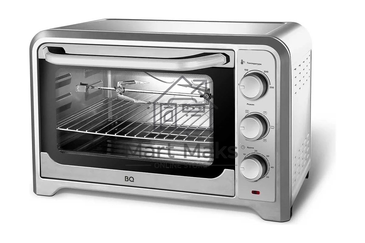 Мини-печь BQ EO1002B Мощность 1600 Вт, Объем 30 л, Конвекция, 5 режимов работы, Таймер до 60 мин черный/стальной