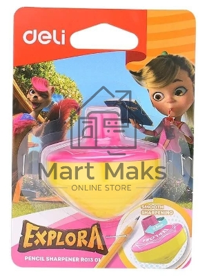 Точилка для карандашей ручная Deli Gyro ER01301 Explora, 1 отверстие, пластик, ассорти блистер