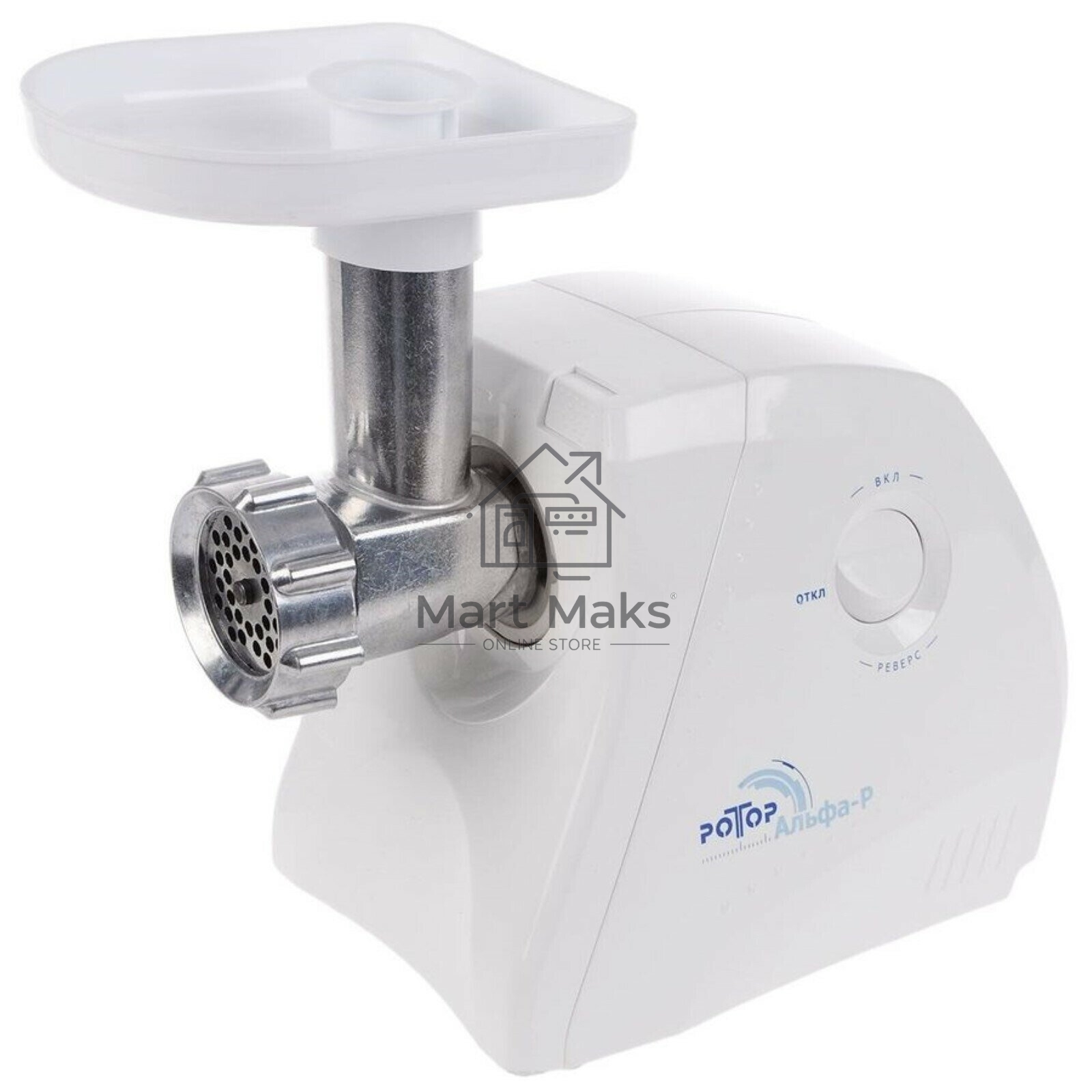 Мясорубка электрическая Ротор Альфа Р ЭМШ 35/250-3 белый, 1500 Вт, 0.58 кг/мин, реверс, защита от перегрузки, насадки - 4