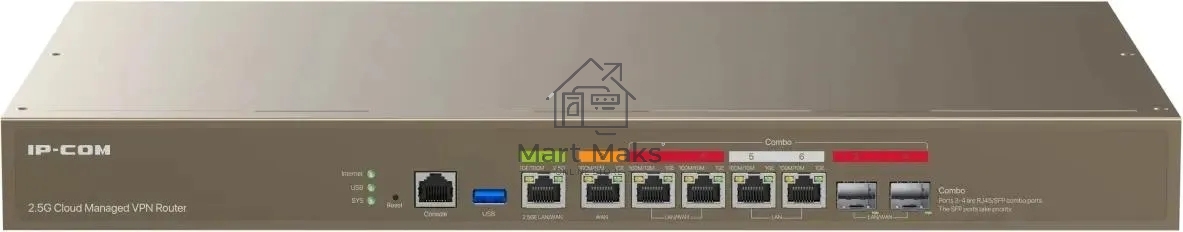 Маршрутизатор IP-COM M50-F, 1×2.5 Гбит/с + 5×1 Гбит/с LAN/WAN + 2×1 Гбит/с SFP (Комбо), управляемый