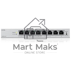 Коммутатор ZYXEL GS1200-8HPV3-EU0101F, 8×1 Гбит/с, 4×PoE+, 68 Вт, управляемый