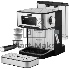 Кофеварка рожковая Rondell RDE-1106 серебристый, исп. кофе - молотый, 1.6 л, 850 Вт, 20 бар
