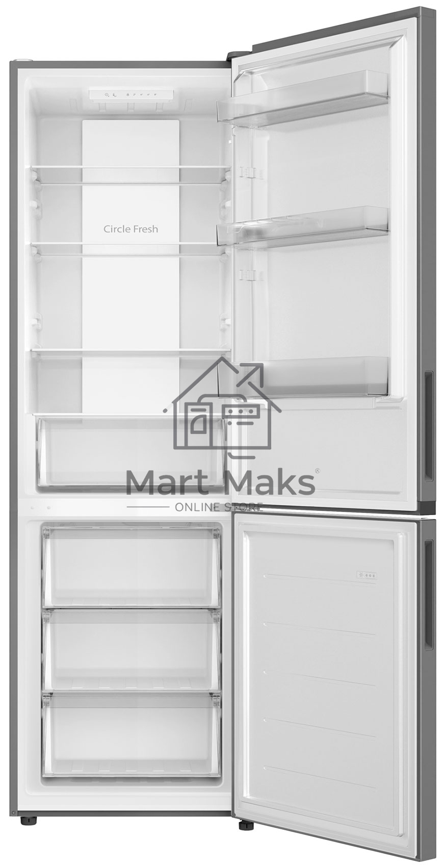 Холодильник Candy CFN6185S серебро двухкамерный 207/91 л морозилка снизу, No Frost