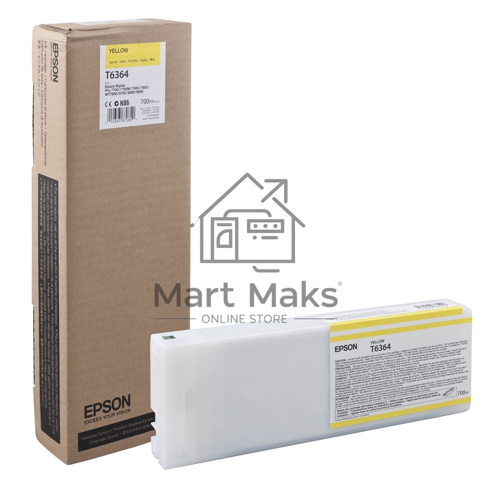 Картридж струйный Epson C13T636400 желтый (700 мл) для Stylus 7700, 7890, 7900, 9700, 9890, 9900, WT7900
