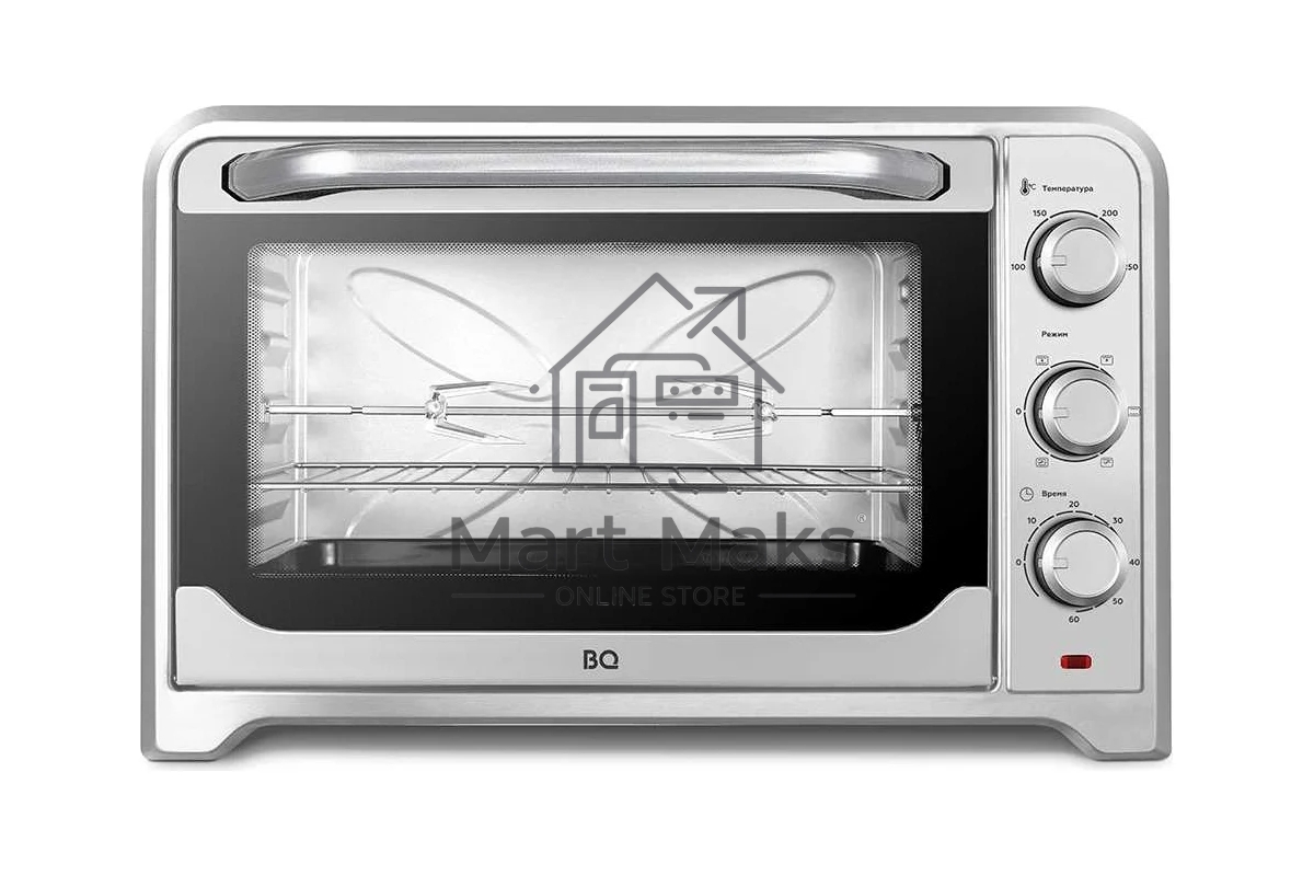 Мини-печь BQ EO1002B Мощность 1600 Вт, Объем 30 л, Конвекция, 5 режимов работы, Таймер до 60 мин черный/стальной