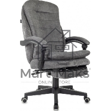 Кресло руководителя Бюрократ T-9950MSG-F Fabric серый Light-19, крестов. пластик, подст. для ног