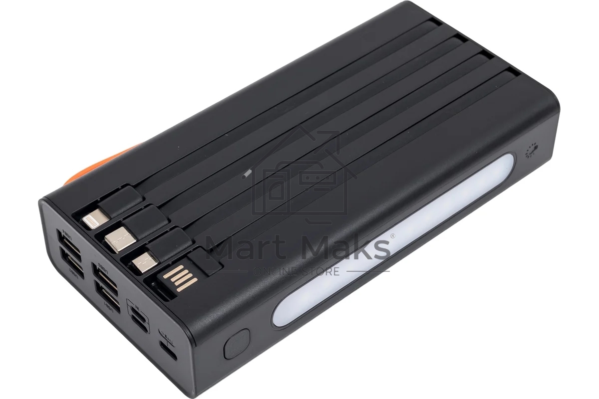 Портативный аккумулятор More choice (4620202550576) PB22-30 с кабелем 2USB 2.1A - 30000mAh черный