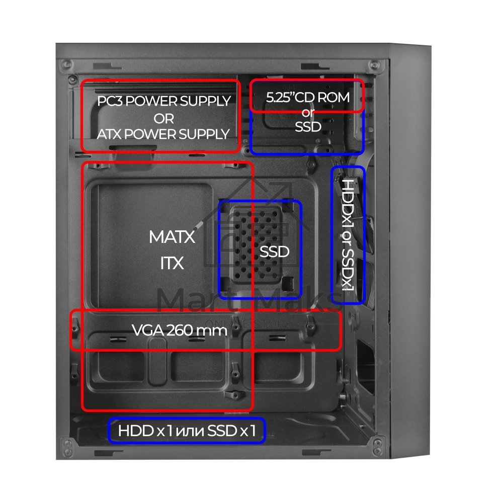 Компьютерный корпус Ginzzu B410 mATX
