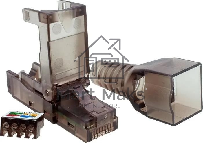 Коннектор Suprlan 10-0239-1, UTP кат.6A RJ45, с защитным колпачком, прозрачный