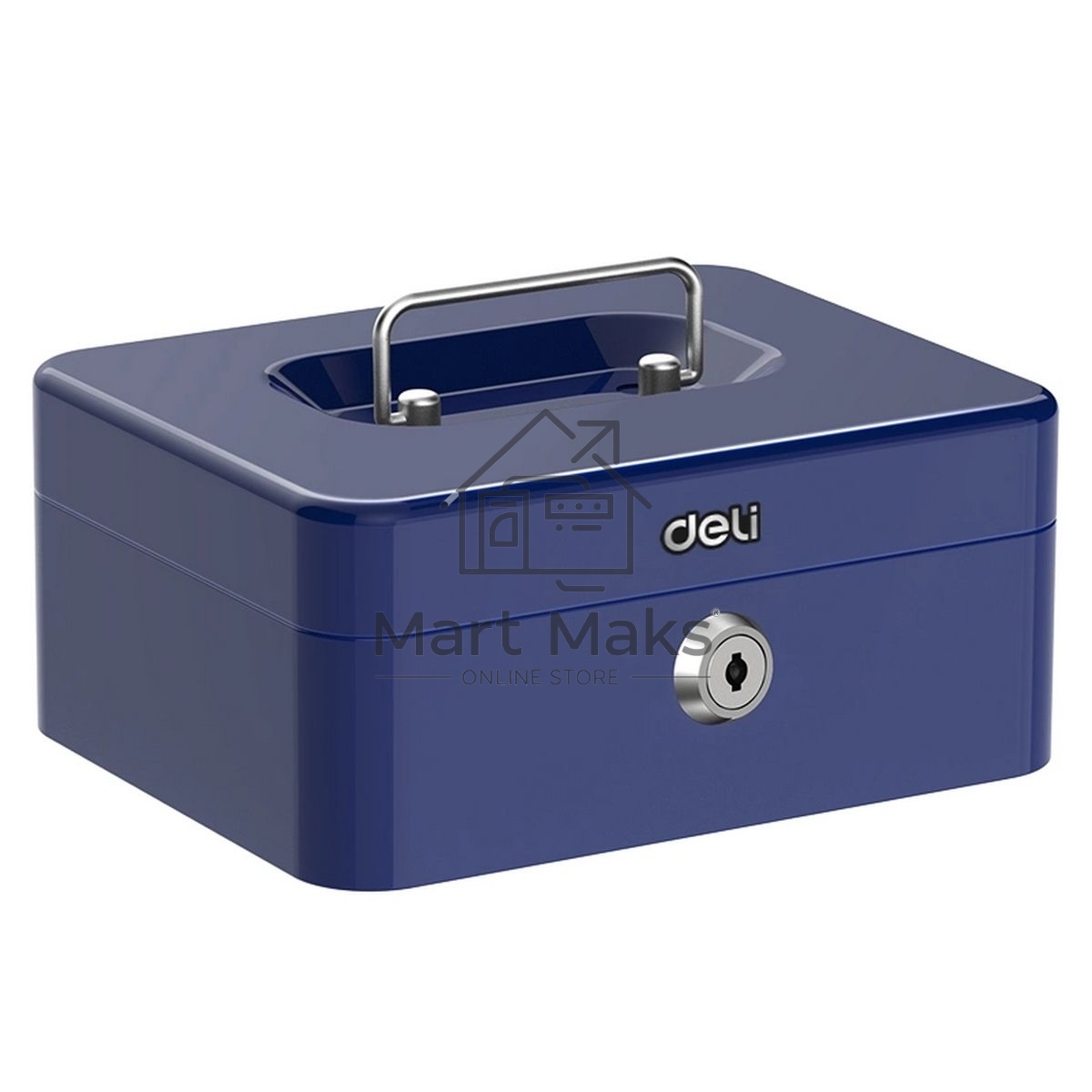 Сейф для денег Deli ET503 90х 200х 160 мм, ключевой, синий