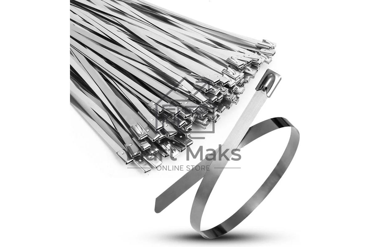 Хомут кабельный 4.6х200 сталь AISI 304 (уп.100шт) TOKOV ELECTRIC