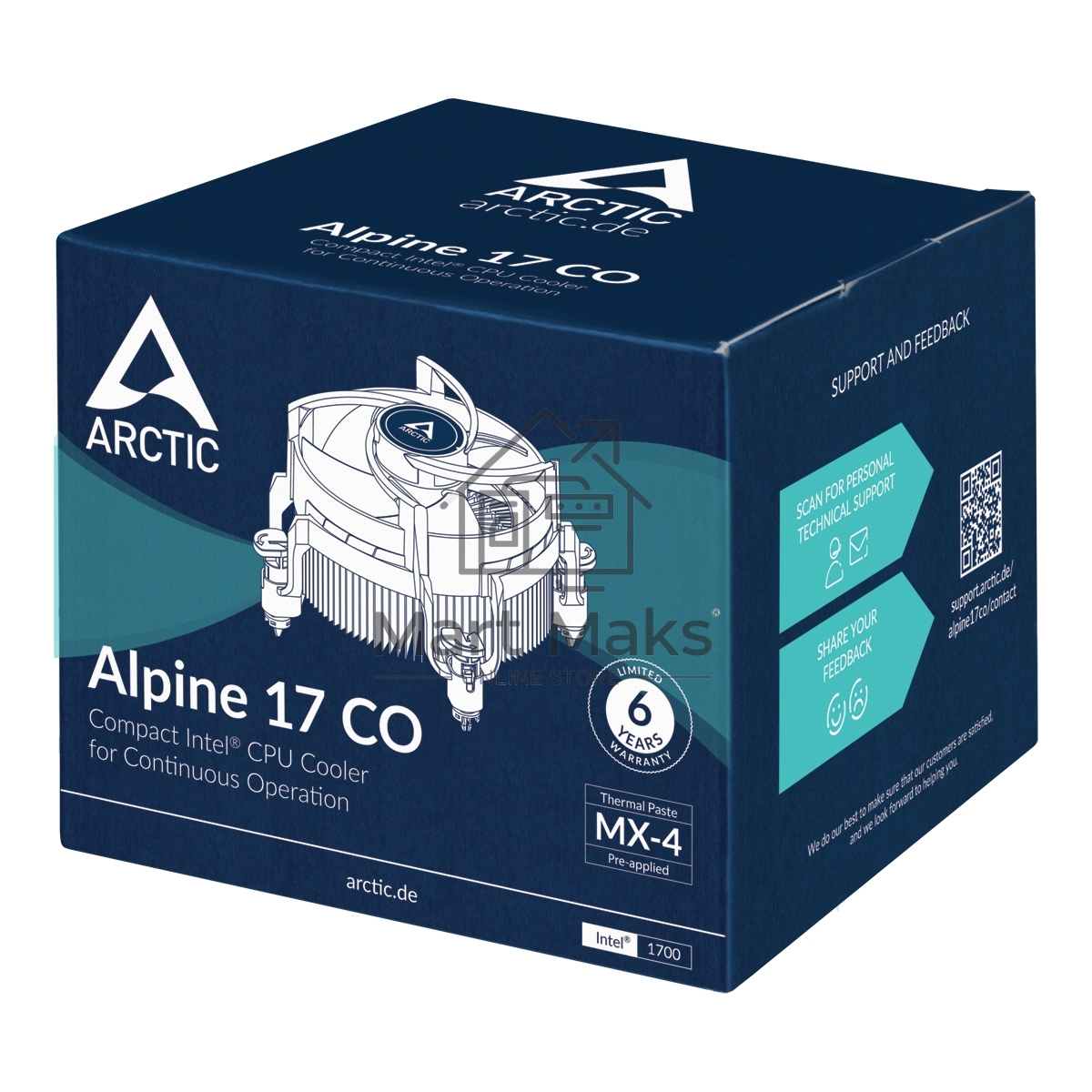 Кулер для процессора Arctic Alpine 17 CO серебристый, 92 мм, алюминий, 2700 об/мин, 24.4 дБ, 4 pin, 95 Вт, 77 мм