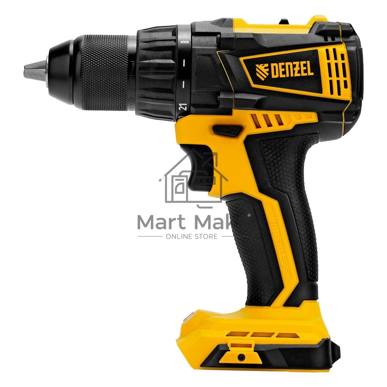 Дрель-шуруповерт аккумуляторная Denzel BLDL-IB-18-0, 18В, Без АКБ и ЗУ