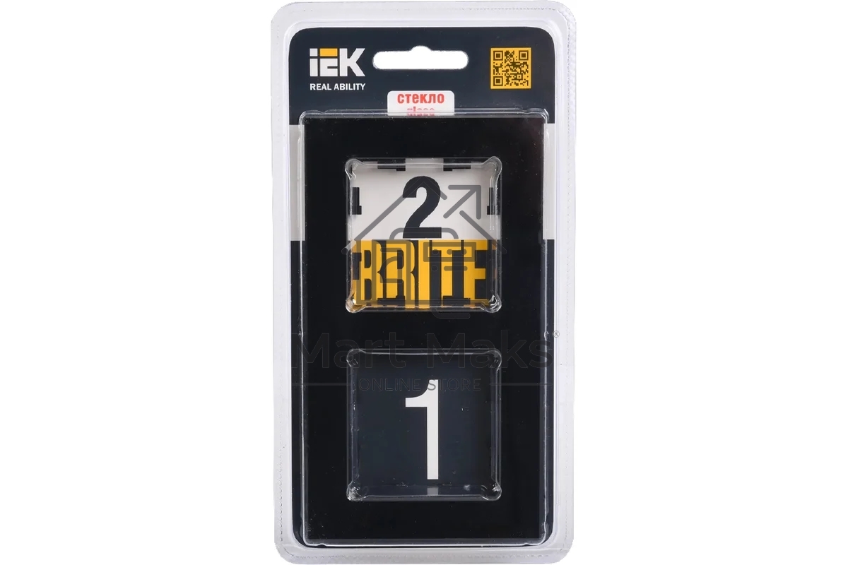 Рамка 2 -местная IEK BRITE РУ-2-2-БрЧ стекло черный