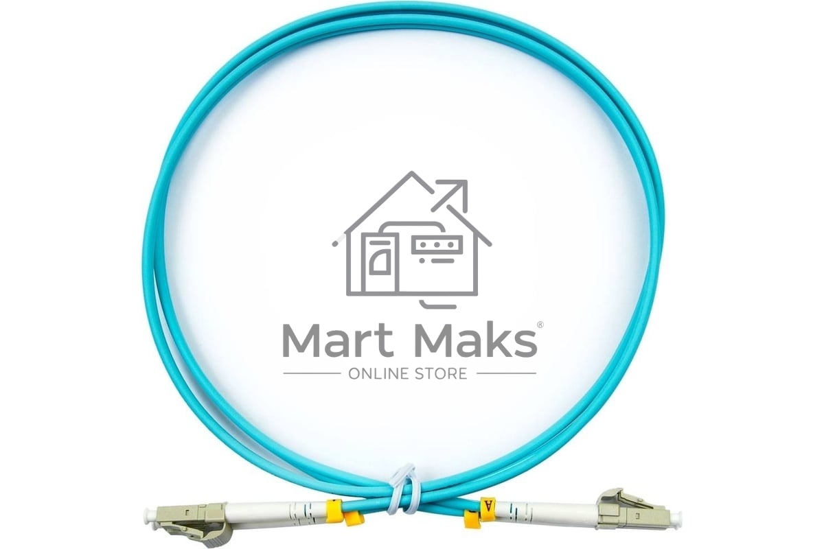 Коммутационный шнур оптический Cabeus Tight Buffer, Duplex LC/LC, OM3 50/125, LSZH, 25м, d= 3мм, серый хвостовик, аква