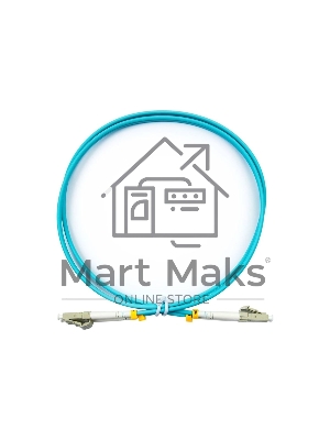 Комм. шнур оптический Cabeus Tight Buffer, Duplex LC/LC, OM3 50/125, LSZH, 25м, Ø 3мм, серый хвостовик, аква