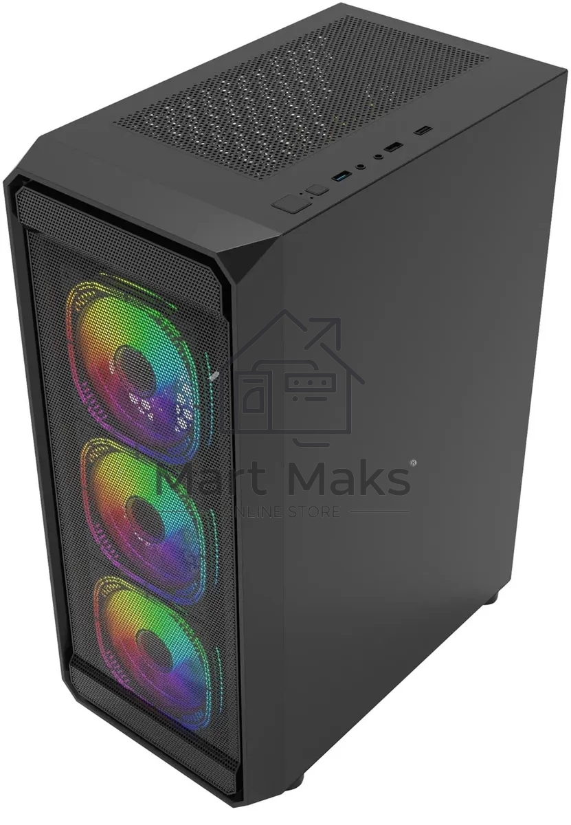 Компьютерный корпус Bloody BD-CC114F черный без БП ATX 4x120mm 1xUSB2.0 1xUSB3.0 audio bott PSU