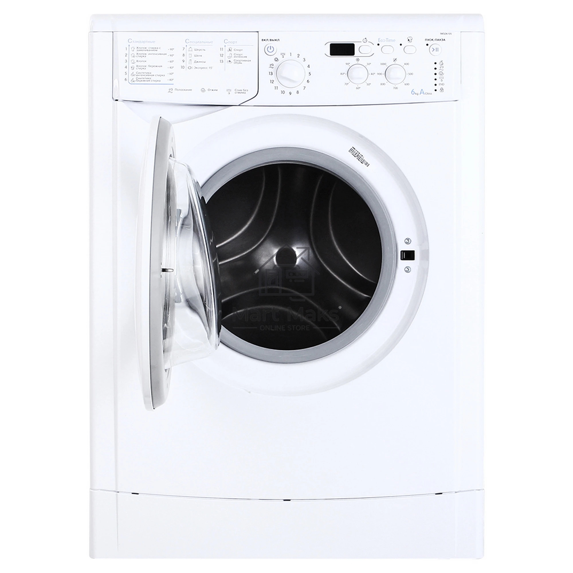 Стиральная машина Indesit IWSD 6105 B (CIS).L белая, загрузка фронтальная 6кг, 1000 об/мин., класс: A