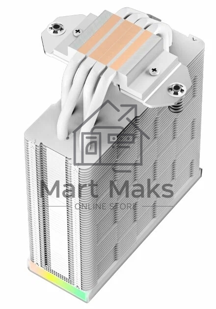 Кулер для процессора DEEPCOOL AG400 DIGITAL WH белый, 120 мм, алюминий/медь, 2100 об/мин, 31.6 дБ, 4 pin, 220 Вт, 152.7 мм