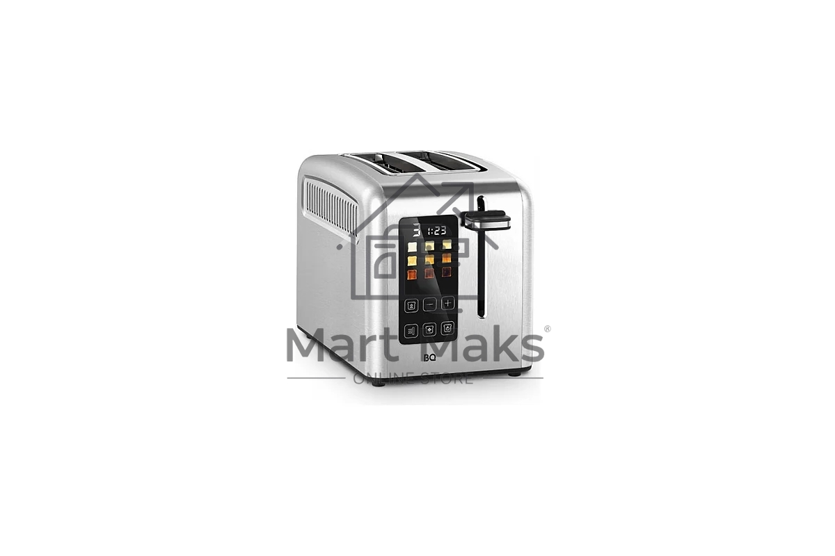 Тостер BQ T2002 Steel-Black, Мощность 950 Вт, 9 степеней поджаривания