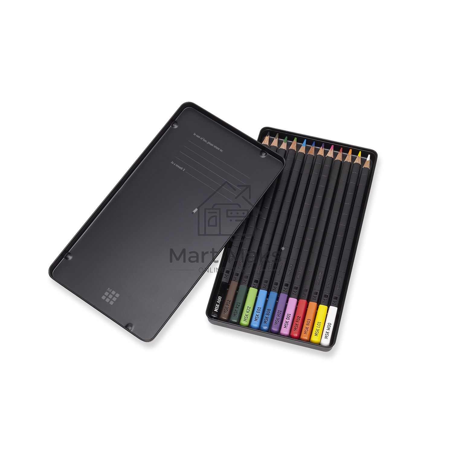 Карандаши цветные Moleskine WATERCOLOUR EW7P12COLA, акварельные, 12 цветов, металлическая коробка