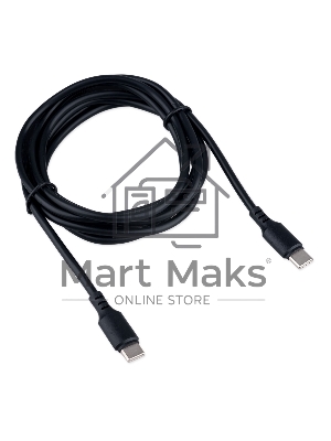 Кабель USB2.0 Cablexpert CC-USB2-CMCM-100-1.8M, Type-C/Type-C, 5A, 100Вт, PD/QC3.0, медь, 1.8м, черный, пакет