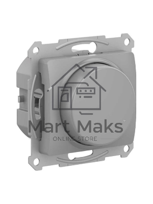 Светорегулятор (диммер) SE Glossa Алюминий повор-нажим, LED, RC, 400 Вт, мех.