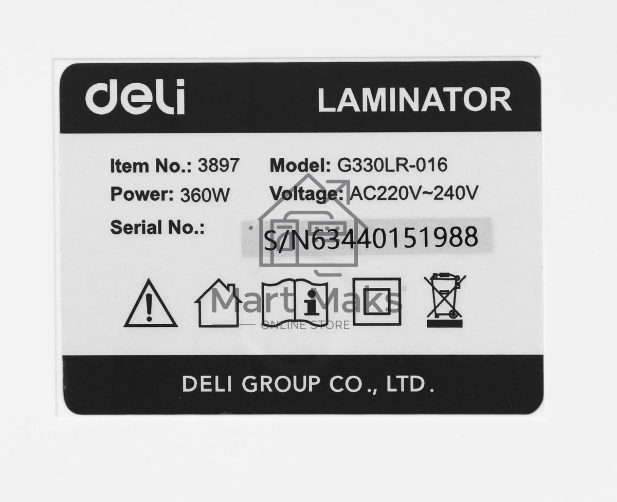 Ламинатор Deli 3897, A4 Film width: A4Laminate speed: 250мм/min  Film range: 70-125mic Thickness: about 3min