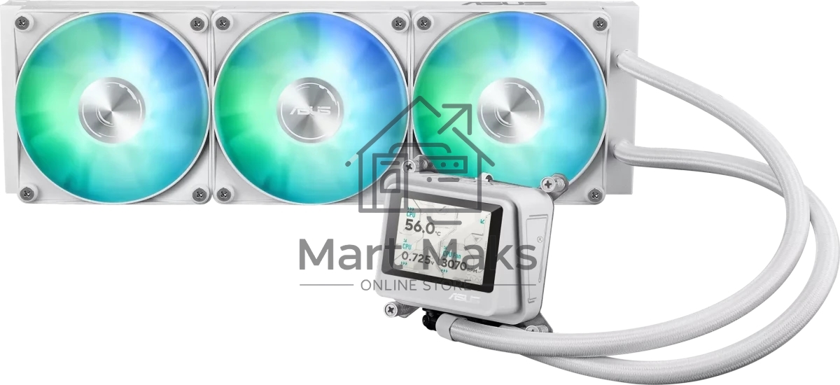 Жидкостная система охлаждения ASUS MAX GAMING LC 360 ARGB LCD WHT белый, алюминий/медь, 2500 об/мин, 35.5 дБ, 4 pin