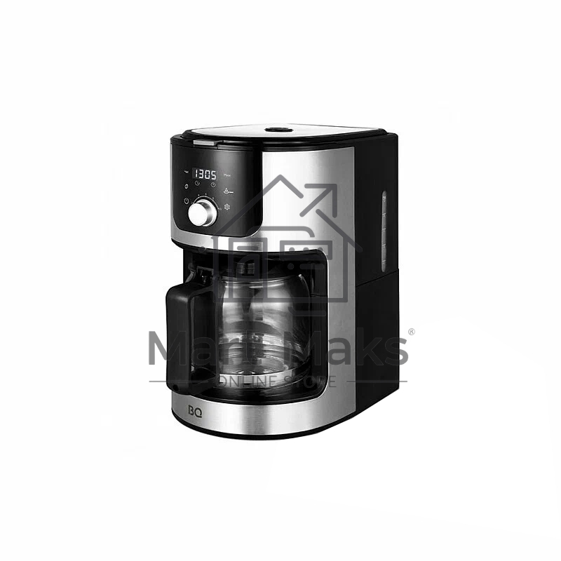 Кофеварка капельная со встроенной кофемолкой BQ CM1010 черный-стальной, исп. кофе - зерновой/молотый, 1.2 л, 1050 Вт.