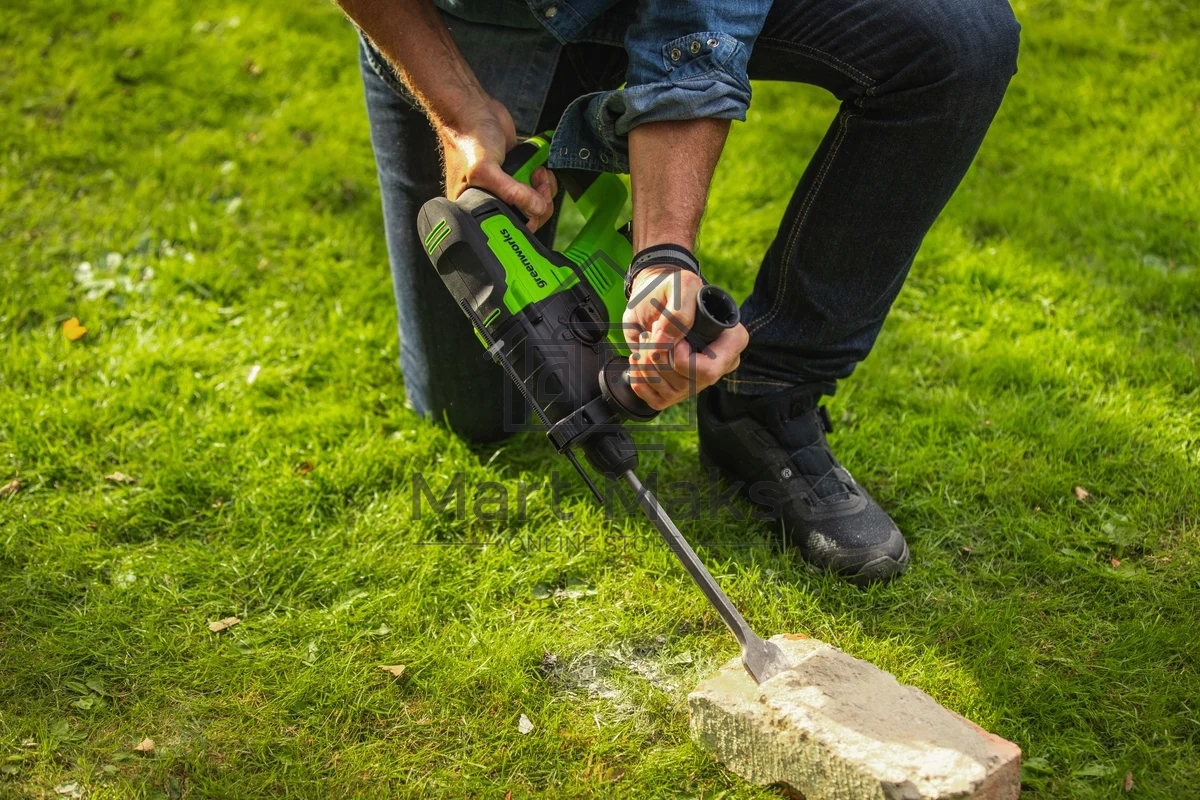 Перфоратор аккумуляторный бесщеточный GreenWorks GD24SDS2 2 ДЖ, 24V, c 1хАКБ 4 Ач и ЗУ в сумке (3803007UB)