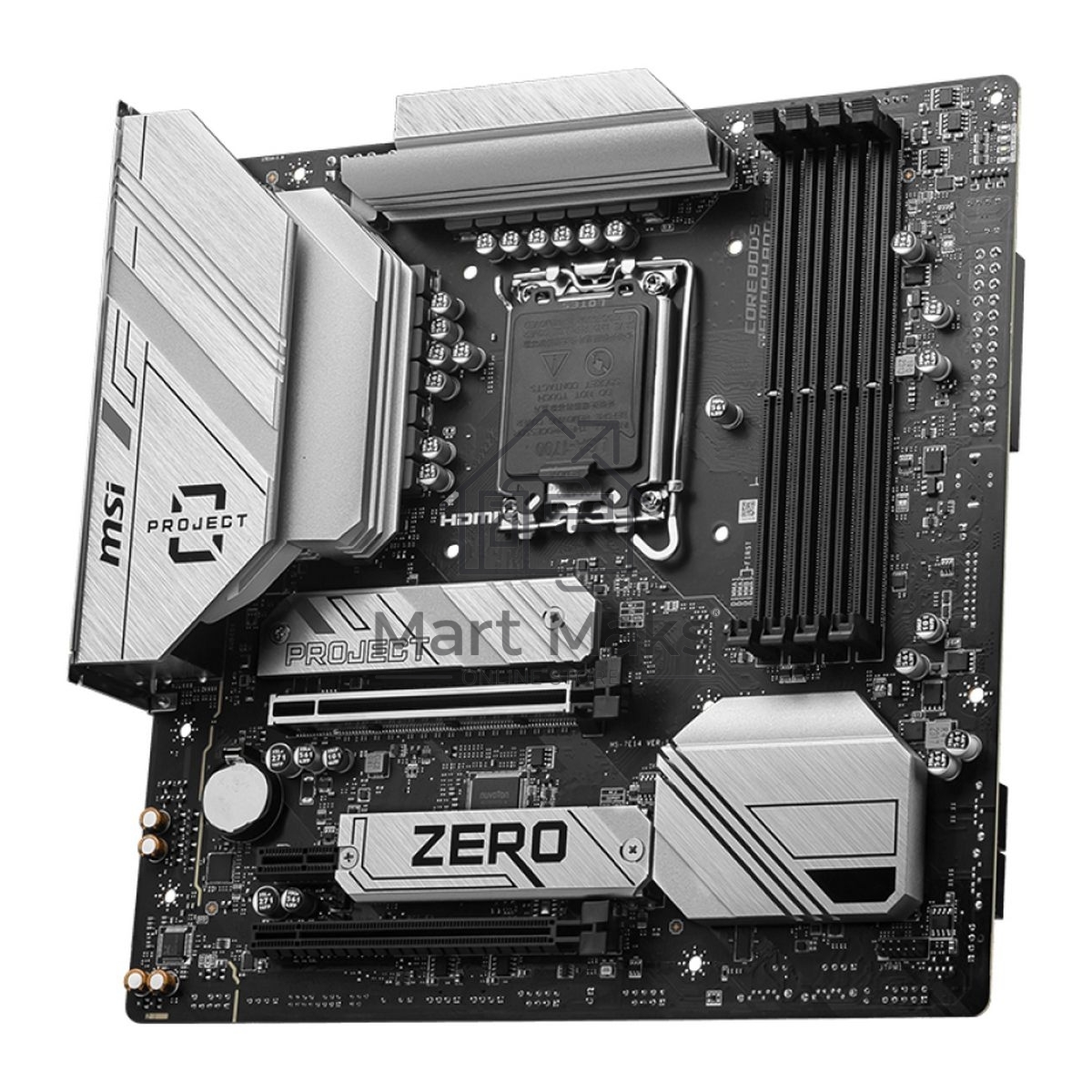 Материнская плата MSI B760M PROJECT ZERO, LGA 1700, Intel B760, 4xDDR5, 4xSATA, 2xM.2, 1xPCIe 5.0 x16, 1xPCIe 4.0 x4, 1xPCIe x1, 1xHDMI, 1xDP, 3xUSB 3.2 Gen 2, 4xUSB 2.0, 1xUSB 3.2 Gen 2x2, 1x 2.5Gb LAN, 5x3.5 мм, 7.1, mATX