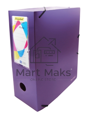 Папка архивная на резинке Silwerhof Perlen 311915-73 полипропилен 1мм, корешок 100мм, A4 сиреневый металлик