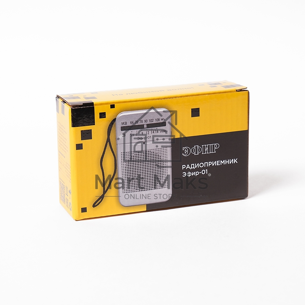Радиоприемник ЭФИР 01 УКВ 64-108МГц, бат. 2*АА белый